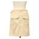 CHANEL Skirt Denim Leather Beige CC Auth 133000M-2