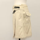 CHANEL Skirt Denim Leather Beige CC Auth 133000M-3