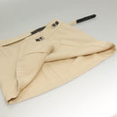 CHANEL Skirt Denim Leather Beige CC Auth 133000M-9