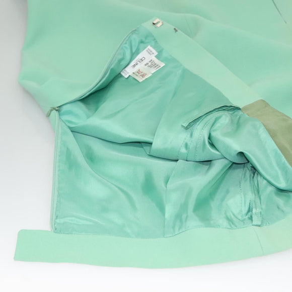 CELINE Skirt Wool Green CC Auth 133003M