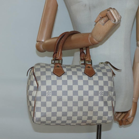 LOUIS VUITTON Damier Azur Speedy 25 Hand Bag N41534 LV Auth 133020
