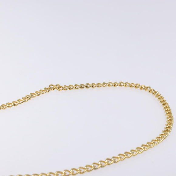 Salvatore Ferragamo Gancini Chain Shoulder Bag Leather Navy Gold Auth 133024