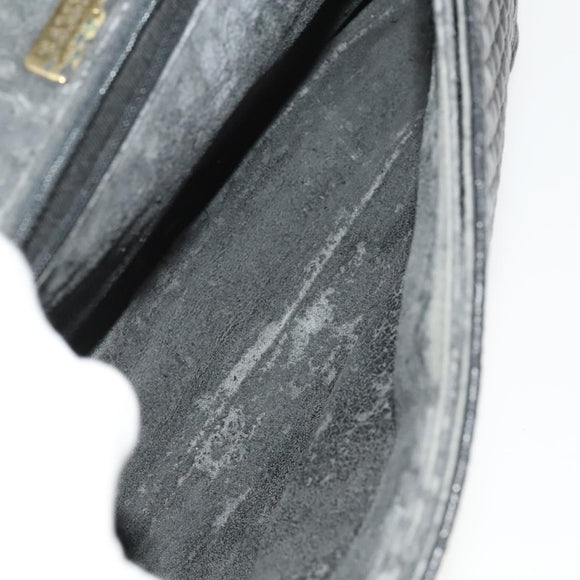 BALLY Chain Shoulder Bag Leather Black Gold Auth 133026