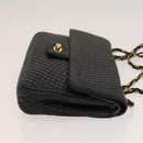 BALLY Chain Shoulder Bag Leather Black Gold Auth 133026-3