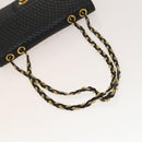BALLY Chain Shoulder Bag Leather Black Gold Auth 133026-7
