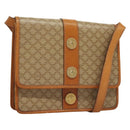 CELINE Macadam Canvas Shoulder Bag PVC Beige Gold Auth 133028-1