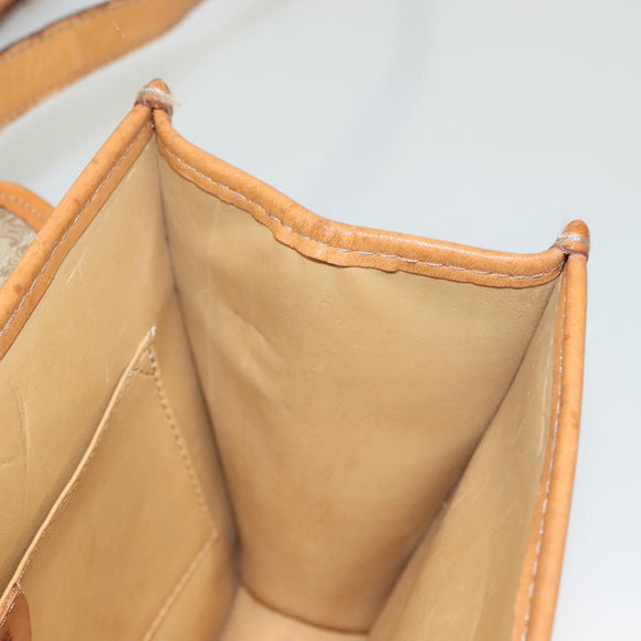 CELINE Macadam Canvas Shoulder Bag PVC Beige Gold Auth 133028