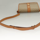 CELINE Macadam Canvas Shoulder Bag PVC Beige Gold Auth 133028-7