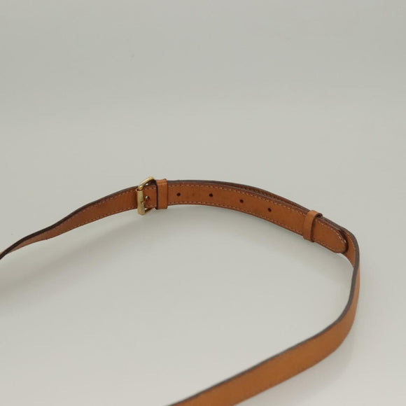 CELINE Macadam Canvas Shoulder Bag PVC Beige Gold Auth 133028