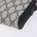 GUCCI GG Supreme Sherry Line Shoulder Bag PVC Navy Gold 116 02 089 Auth 133031-15