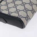 GUCCI GG Supreme Sherry Line Shoulder Bag PVC Navy Gold 116 02 089 Auth 133031-16