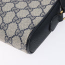 GUCCI GG Supreme Sherry Line Shoulder Bag PVC Navy Gold 116 02 089 Auth 133031-17