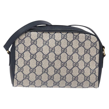 GUCCI GG Supreme Sherry Line Shoulder Bag PVC Navy Gold 116 02 089 Auth 133031 - 0