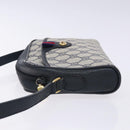 GUCCI GG Supreme Sherry Line Shoulder Bag PVC Navy Gold 116 02 089 Auth 133031-4