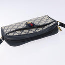 GUCCI GG Supreme Sherry Line Shoulder Bag PVC Navy Gold 116 02 089 Auth 133031-6