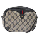 GUCCI GG Supreme Sherry Line Bag PVC Navy Gold Red 89 02 066 Auth 133032-1