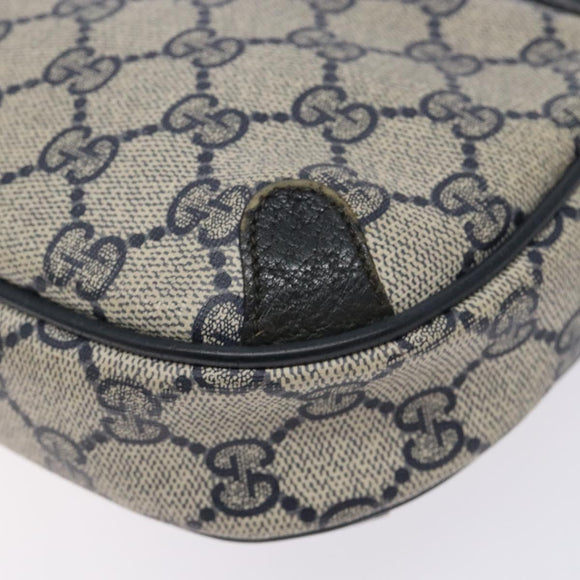 GUCCI GG Supreme Sherry Line Bag PVC Navy Gold Red 89 02 066 Auth 133032