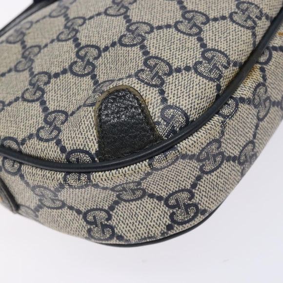 GUCCI GG Supreme Sherry Line Bag PVC Navy Gold Red 89 02 066 Auth 133032