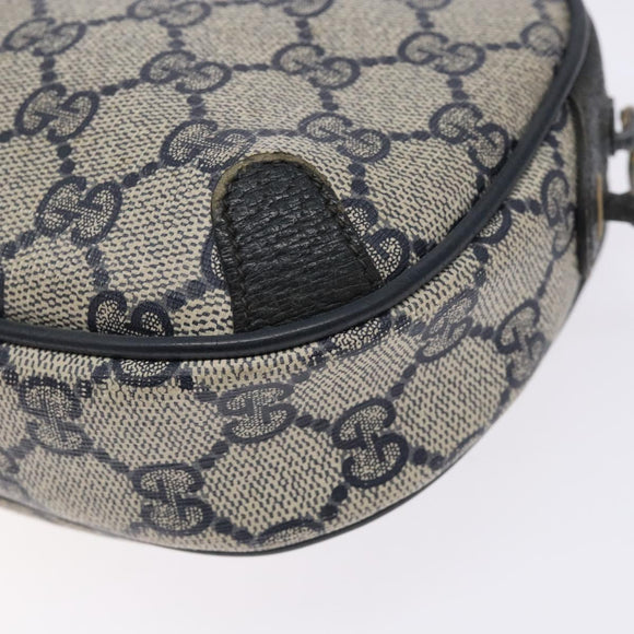 GUCCI GG Supreme Sherry Line Bag PVC Navy Gold Red 89 02 066 Auth 133032