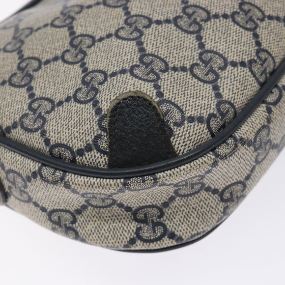 GUCCI GG Supreme Sherry Line Bag PVC Navy Gold Red 89 02 066 Auth 133032