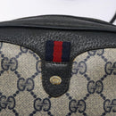 GUCCI GG Supreme Sherry Line Bag PVC Navy Gold Red 89 02 066 Auth 133032-18