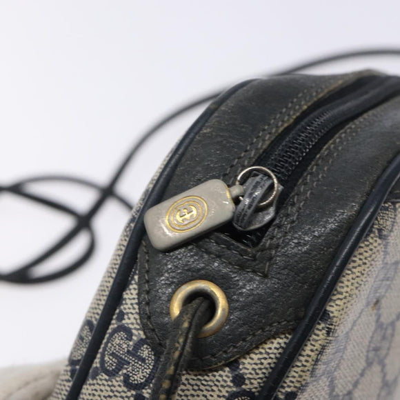 GUCCI GG Supreme Sherry Line Bag PVC Navy Gold Red 89 02 066 Auth 133032