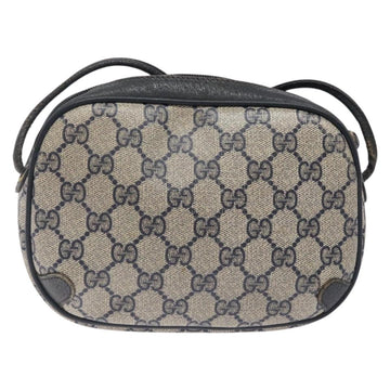 GUCCI GG Supreme Sherry Line Bag PVC Navy Gold Red 89 02 066 Auth 133032 - 0