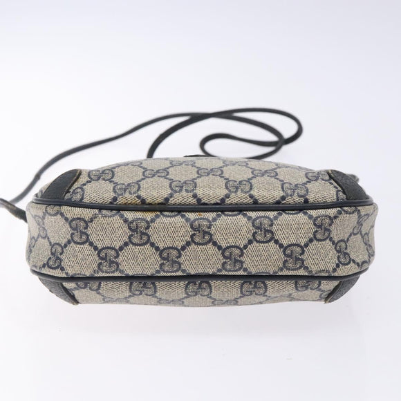 GUCCI GG Supreme Sherry Line Bag PVC Navy Gold Red 89 02 066 Auth 133032