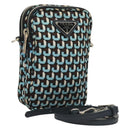 PRADA Shoulder Bag Nylon Blue Silver Auth 133036-1