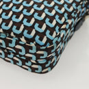 PRADA Shoulder Bag Nylon Blue Silver Auth 133036-16