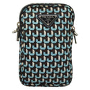 PRADA Shoulder Bag Nylon Blue Silver Auth 133036-13