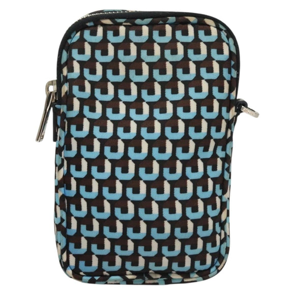 PRADA Shoulder Bag Nylon Blue Silver Auth 133036