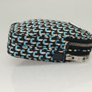 PRADA Shoulder Bag Nylon Blue Silver Auth 133036-3