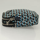 PRADA Shoulder Bag Nylon Blue Silver Auth 133036-4