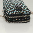 PRADA Shoulder Bag Nylon Blue Silver Auth 133036-5
