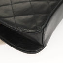 CHANEL Matelasse Chain Hand Bag Lamb Skin Black Silver CC Auth 133037-16