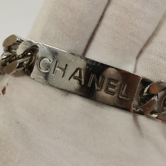 CHANEL Matelasse Chain Hand Bag Lamb Skin Black Silver CC Auth 133037