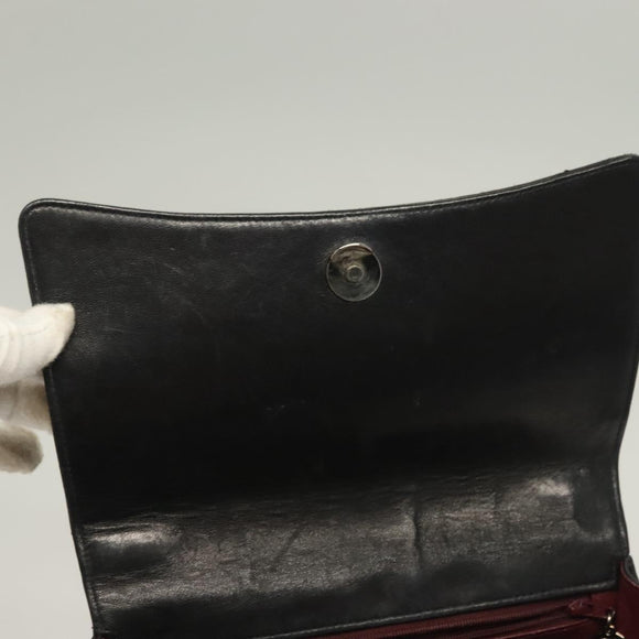 CHANEL Matelasse Chain Hand Bag Lamb Skin Black Silver CC Auth 133037