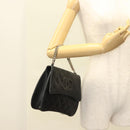 CHANEL Matelasse Chain Hand Bag Lamb Skin Black Silver CC Auth 133037-23
