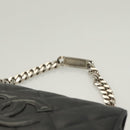 CHANEL Matelasse Chain Hand Bag Lamb Skin Black Silver CC Auth 133037-14