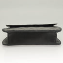 CHANEL Matelasse Chain Hand Bag Lamb Skin Black Silver CC Auth 133037-5