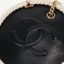 CHANEL Chain Shoulder Bag Leather 2way Black Gold CC Auth 133040M-19