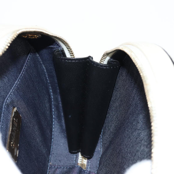 CHANEL Chain Shoulder Bag Leather 2way Black Gold CC Auth 133040M