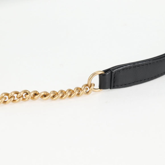 CHANEL Chain Shoulder Bag Leather 2way Black Gold CC Auth 133040M