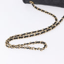 CHANEL Ketten-Schultertasche Leder Schwarz Gold CC Auth 133043-10