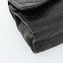 CHANEL Ketten-Schultertasche Leder Schwarz Gold CC Auth 133043-11