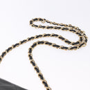 CHANEL Ketten-Schultertasche Leder Schwarz Gold CC Auth 133043-12