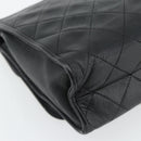 CHANEL Ketten-Schultertasche Leder Schwarz Gold CC Auth 133043-13