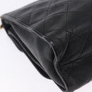 CHANEL Ketten-Schultertasche Leder Schwarz Gold CC Auth 133043-16