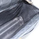 CHANEL Ketten-Schultertasche Leder Schwarz Gold CC Auth 133043-18